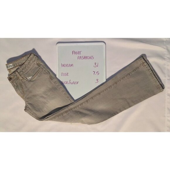 Phat Fashions Sliver Label Logo Womens Simple Boot Cut Light Wash Jeans Size 3 - Picture 4 of 5